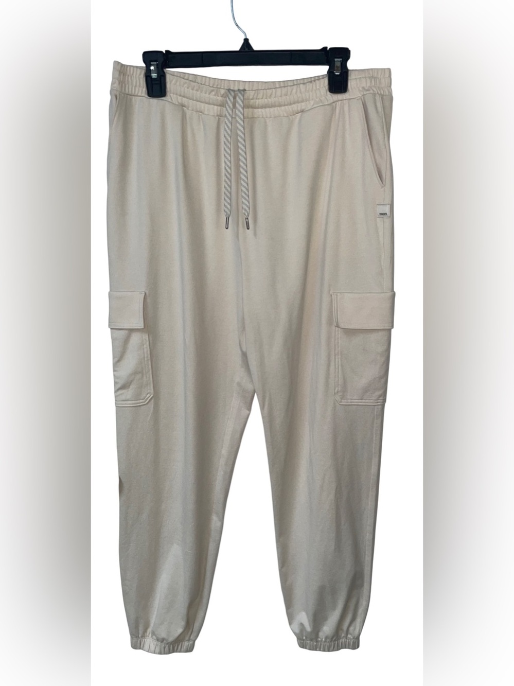 Vuori Joggers Sweatpants Women’s Large Boyfriend Cargo Knit Beige Cream Comfort